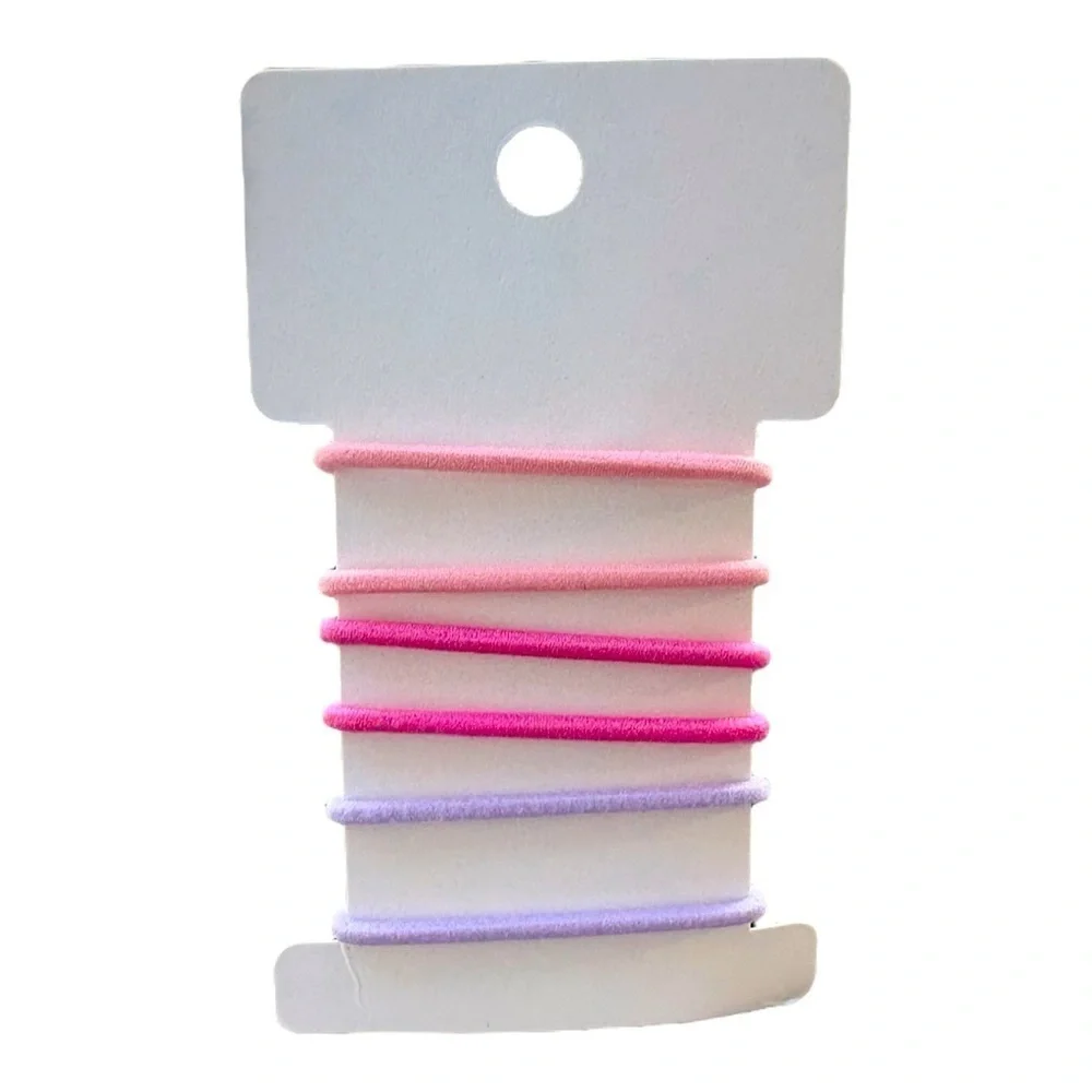 5/$25 Melody Cute Girl's Pink and Purple Hair Ties with Charms Ponytail Holders